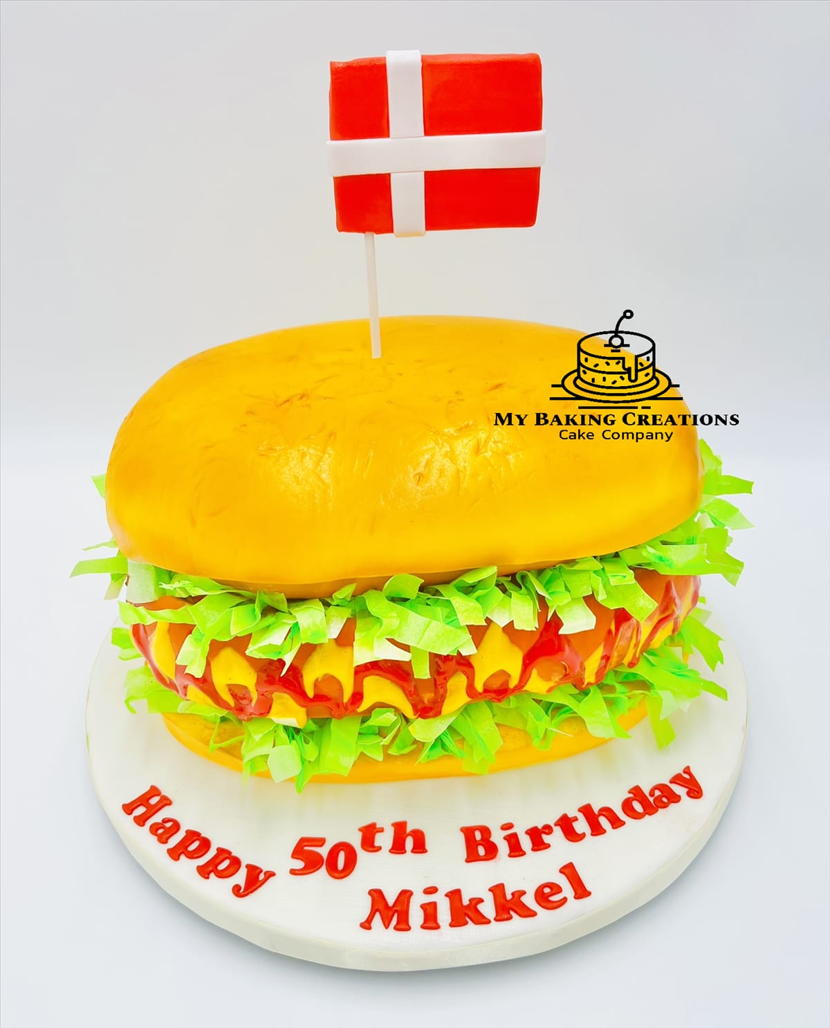 Custom realistic hot dog illusion cake San Francisco Bay Area bakery